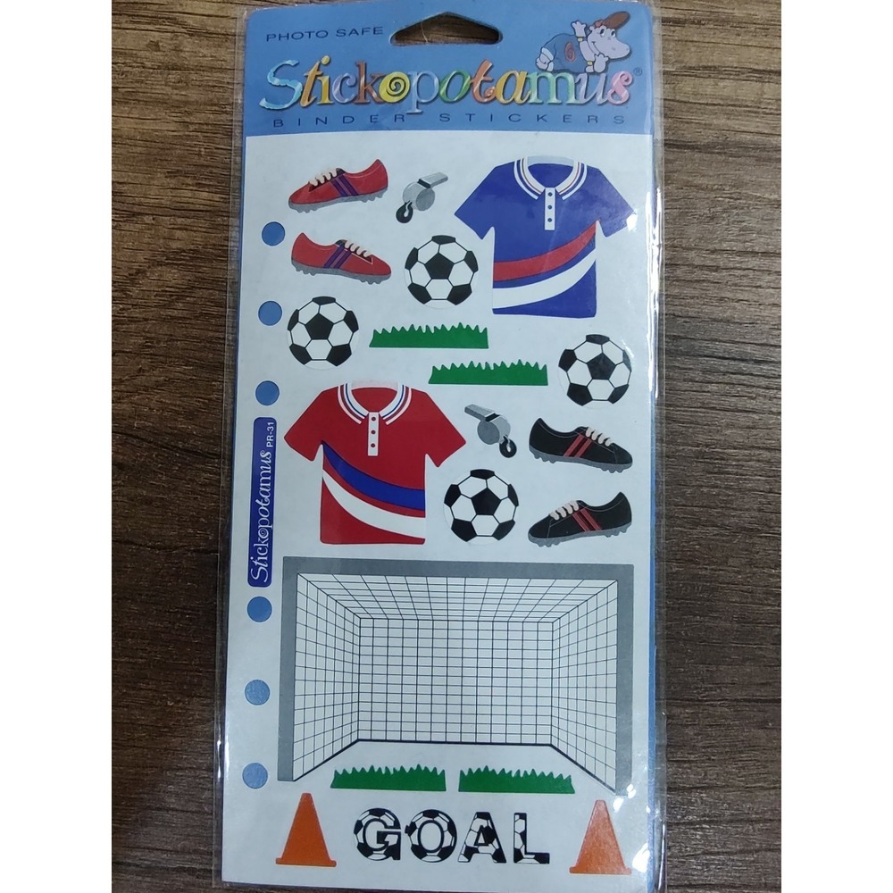 SOCCER Ball Goal Jersey Cleats NOS Pack Scrapbook Stickers Stickopotamus